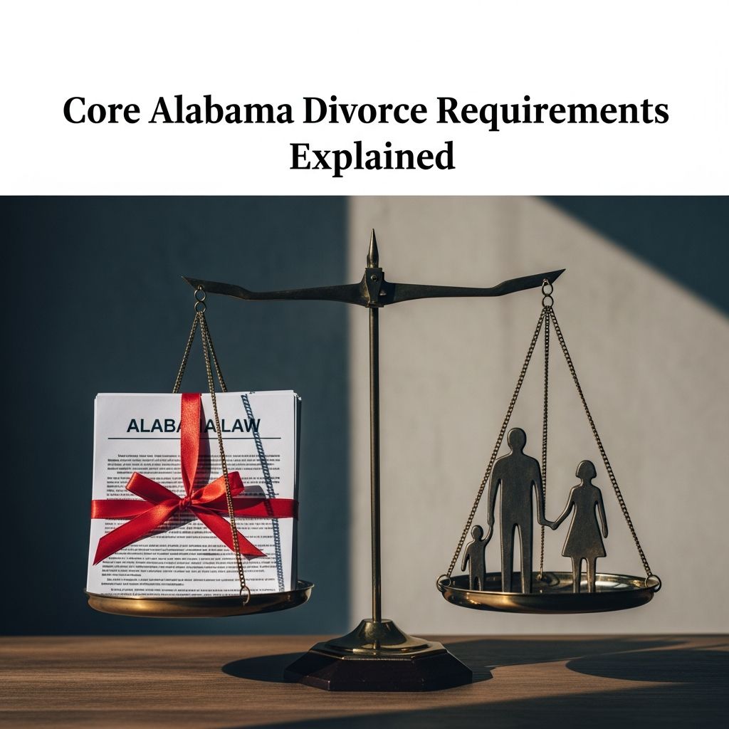 Core Alabama Divorce Requirements Explained Understand Alabama’s divorce rules, from residency and grounds to waiting periods, legal separation, and uncontested options.