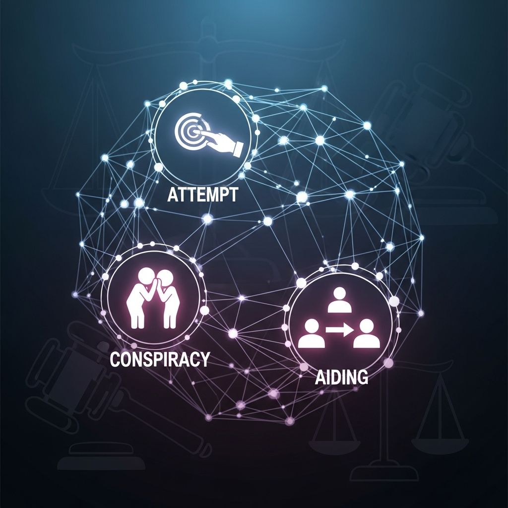 Learn how attempt, conspiracy, and aiding and abetting work, how they differ, and why they are prosecuted even when the main crime never happens.