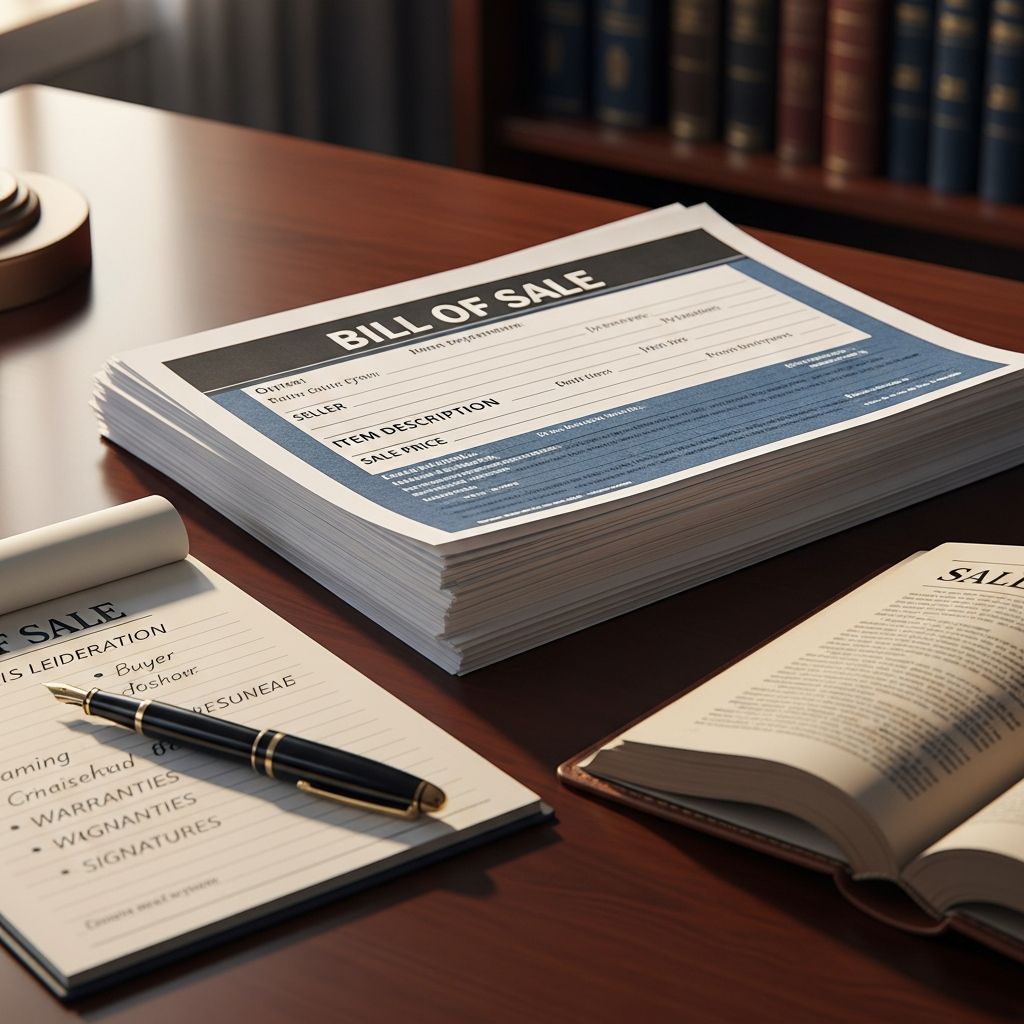 Learn how to draft a clear, enforceable bill of sale that protects both buyer and seller in personal property transactions.