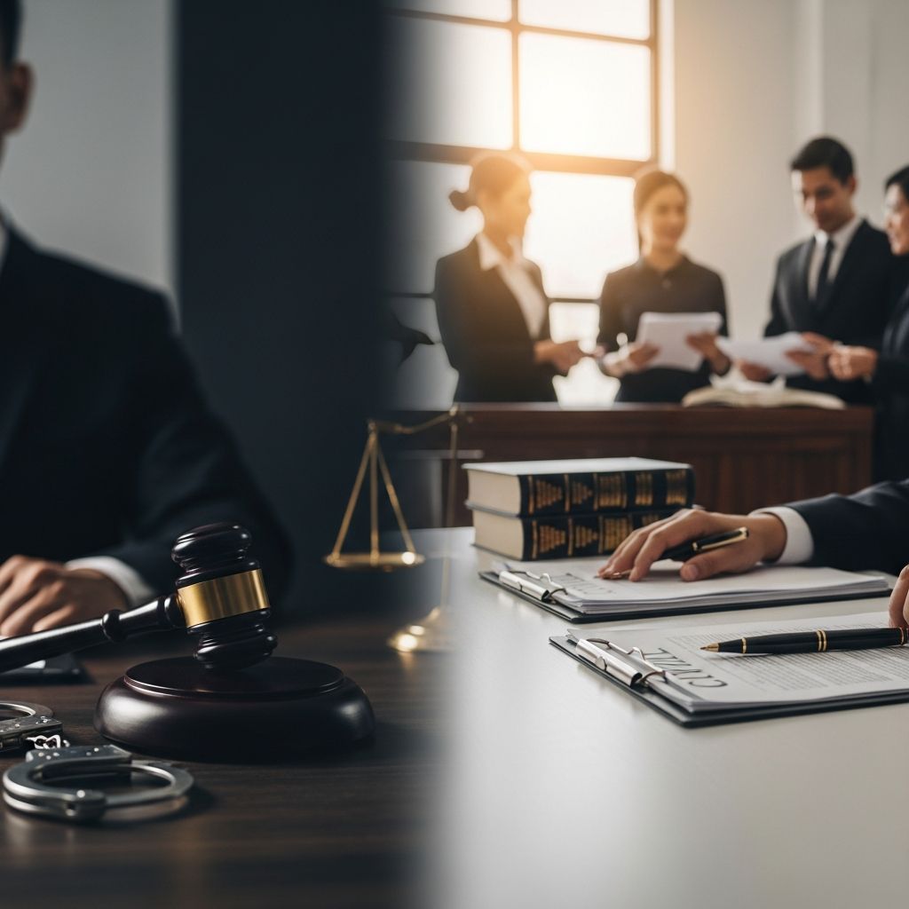 Understand how criminal and civil courts differ in purpose, process, rights, and outcomes so you know what to expect from each system.