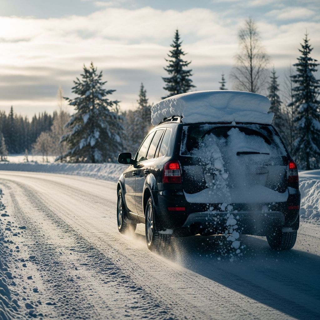 Learn how snow and ice on your vehicle roof can create legal liability, traffic citations, and serious safety hazards on the road.