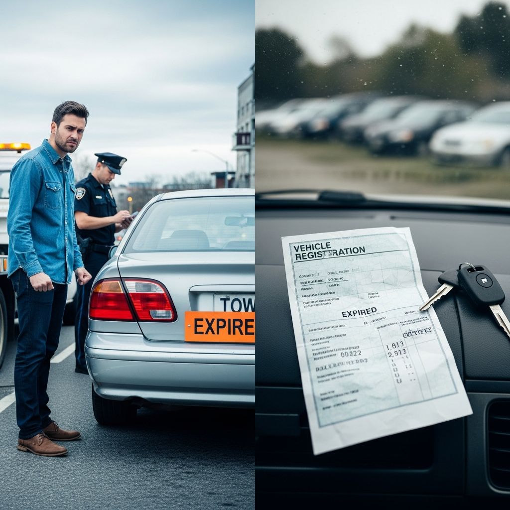 Understand the legal risks, common penalties, and practical steps to take if you are caught driving without valid vehicle registration.