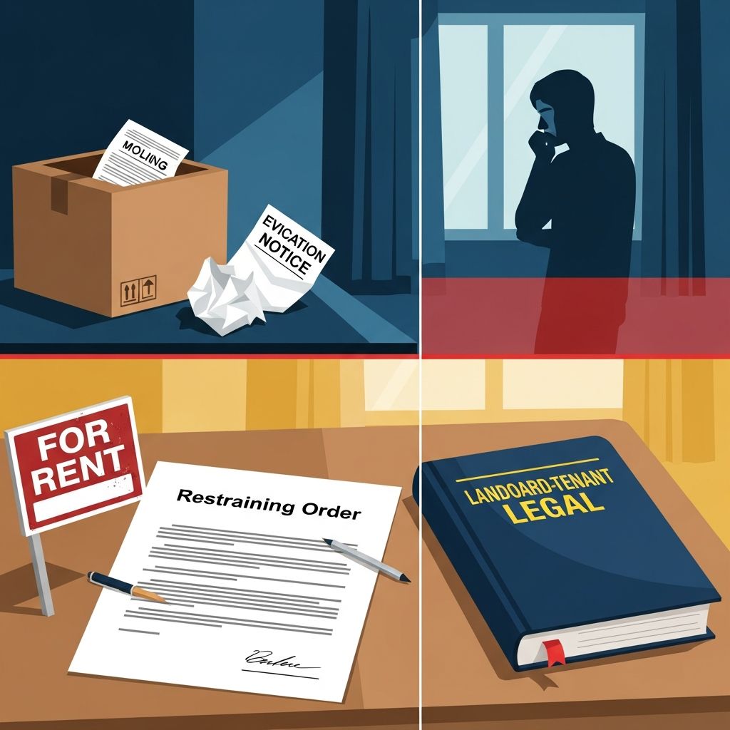 Understand how evictions work, when restraining orders affect tenancies, and what legal protections landlords and tenants each have.