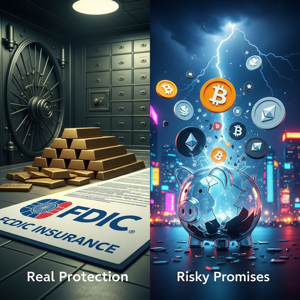 Learn how FDIC insurance really works, why most crypto accounts are not protected, and how to avoid misleading deposit insurance claims.