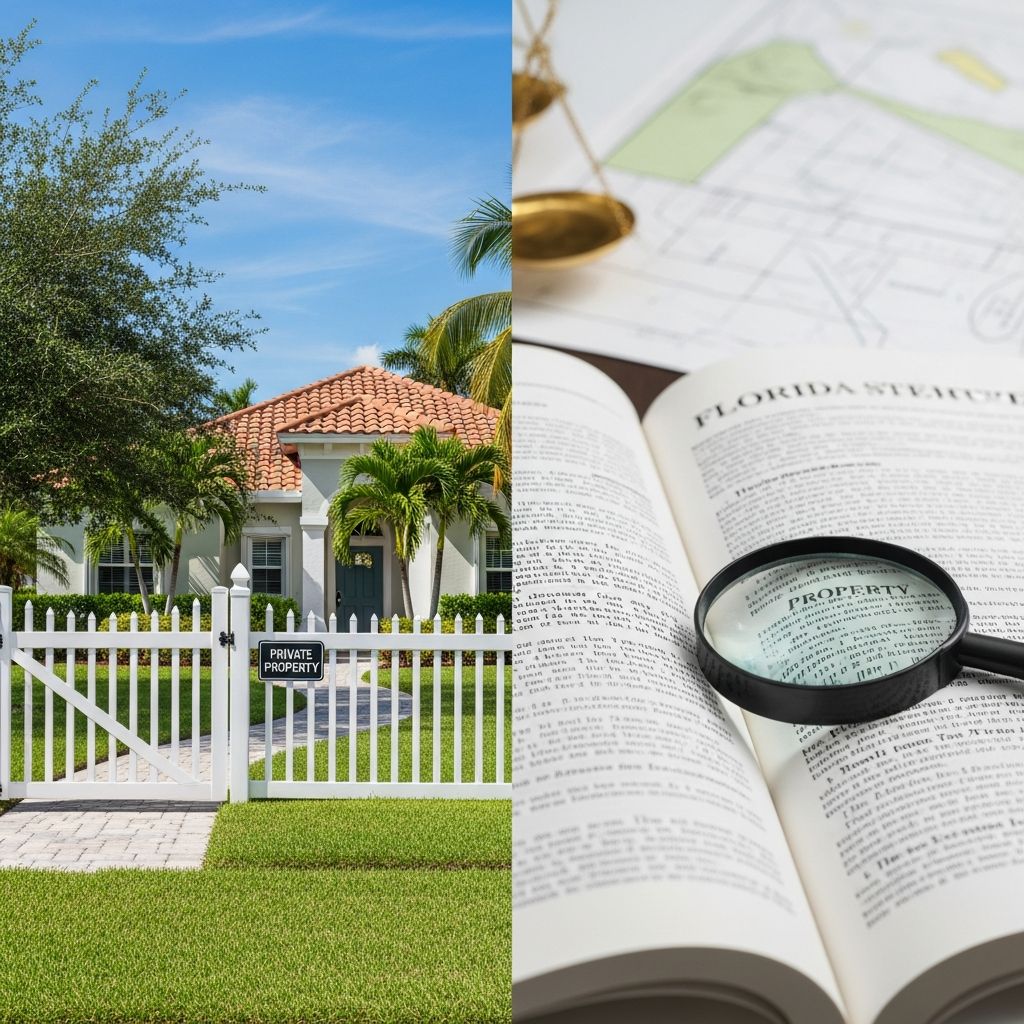 A practical Florida homeowner’s guide to fences, boundaries, responsibilities, and neighbor disputes under state and local law.