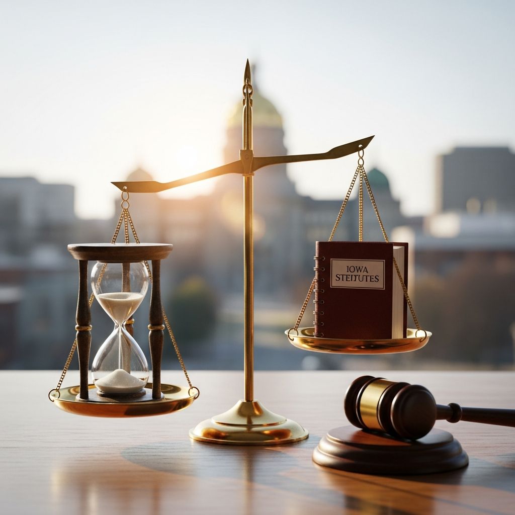Learn how Iowa’s civil filing deadlines work, including key time limits, tolling rules, and special exceptions for common types of claims.