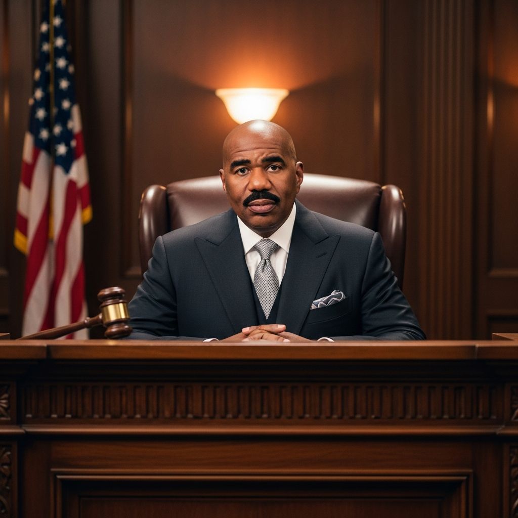 How TV courtroom shows like Judge Steve Harvey blur the line between real law, private arbitration, and pure entertainment.