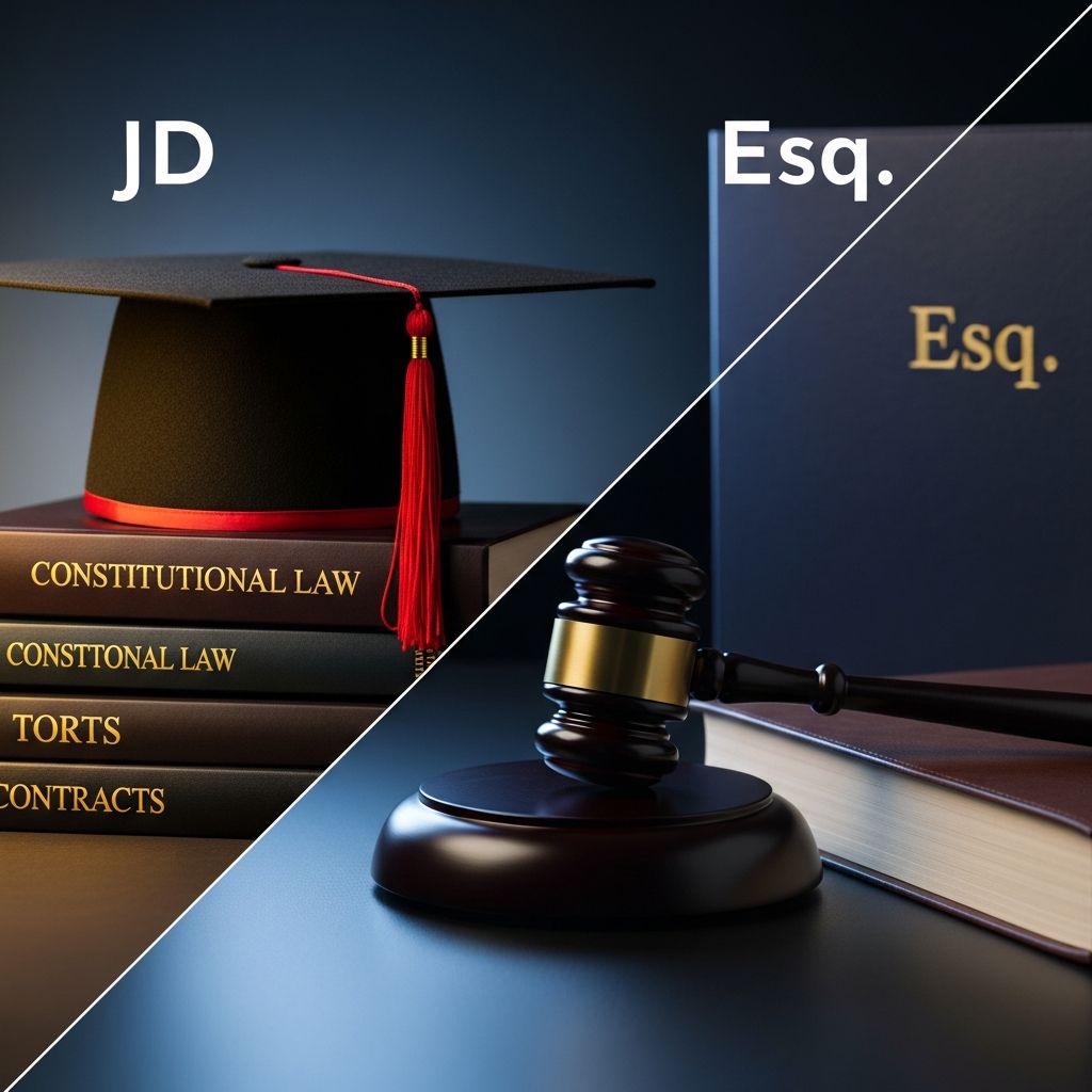 Learn how JD and Esq. differ, when each is used, and what these common legal titles actually say about a lawyer’s training and license.