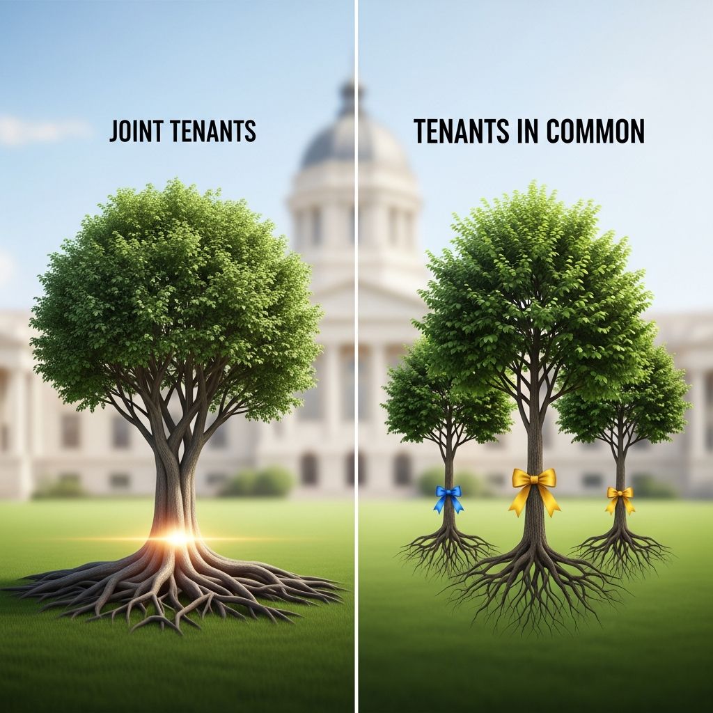 Joint Tenants vs. Tenants in Common: Estate Planning Guide Understand how joint tenancy with right of survivorship differs from tenancy in common so you can choose the best way to co-own property.