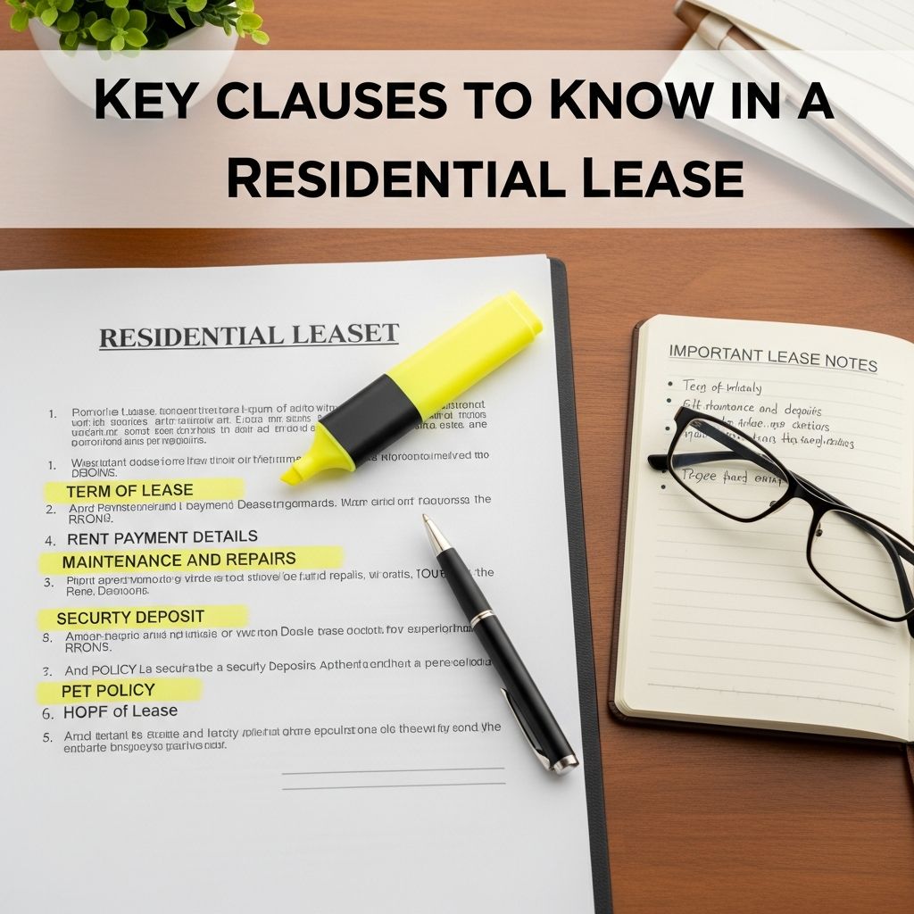 Understand the essential terms, clauses, and legal protections every tenant and landlord should review before signing a residential lease.