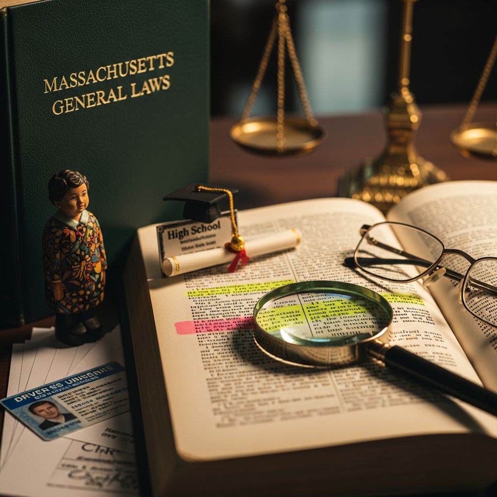 Understand how Massachusetts defines adulthood and sets different legal ages for contracts, sex, marriage, alcohol, health care, driving, work, and more.