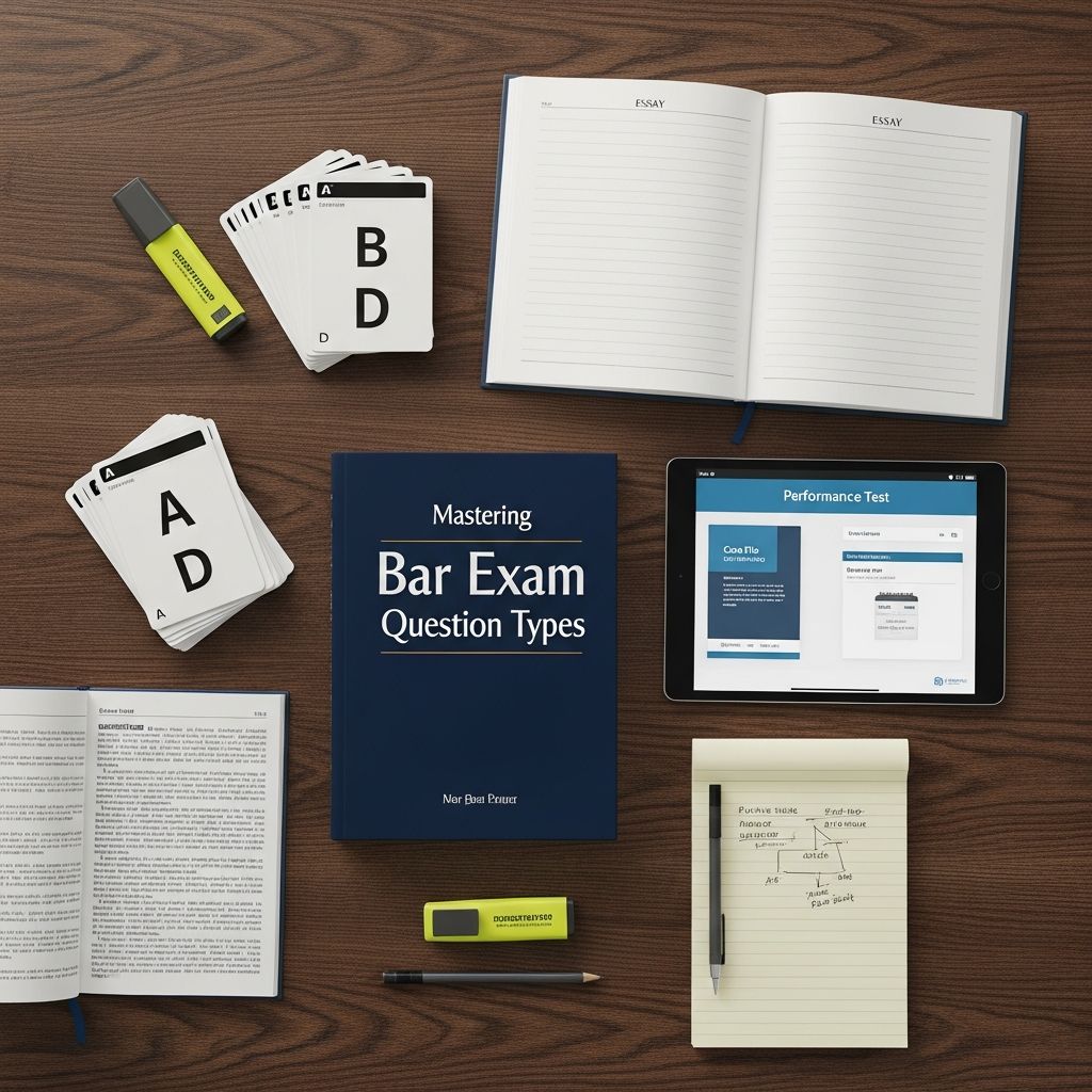 Understand every major bar exam question type, how it is tested, and the practical strategies you need to practice and perform with confidence.