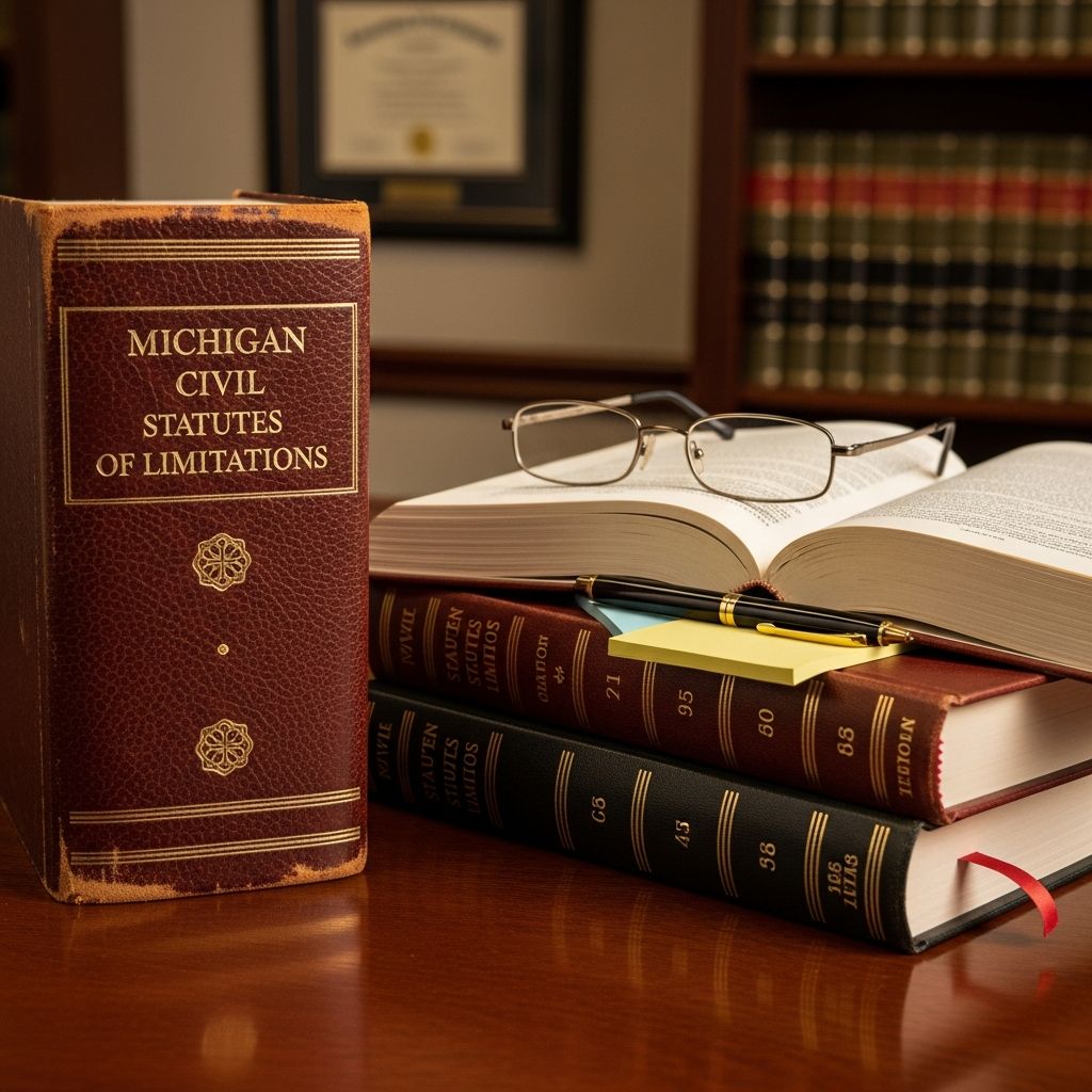 Understand the key filing deadlines for Michigan civil cases, from injury claims to contracts and property disputes.