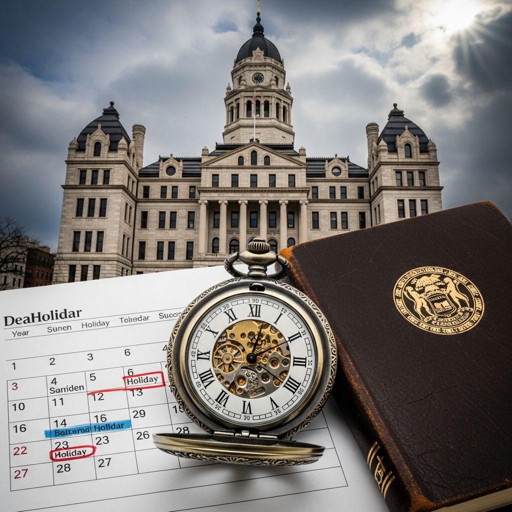 Learn how Michigan’s legal holidays affect courts, government offices, contracts, and important legal deadlines.