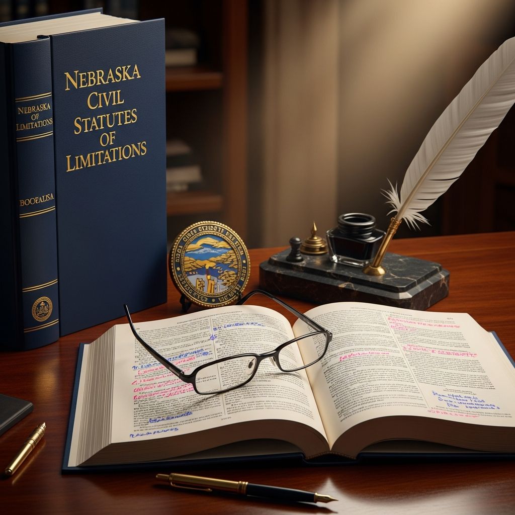 Learn the key Nebraska civil time limits for lawsuits, from injury and contracts to wrongful death and property damage.