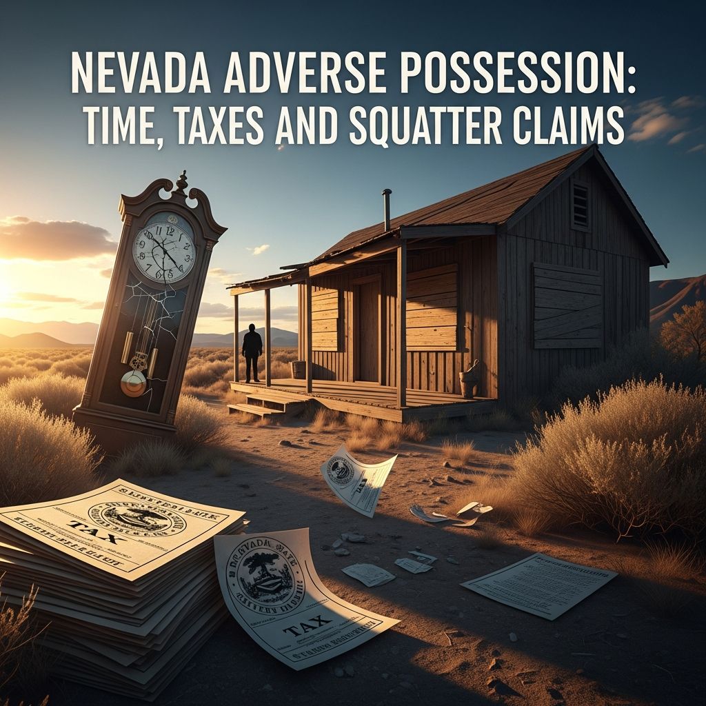 Nevada Adverse Possession: Time, Taxes, and Squatter Claims Learn how adverse possession works in Nevada, including squatters’ rights, tax payment rules, and key legal requirements.
