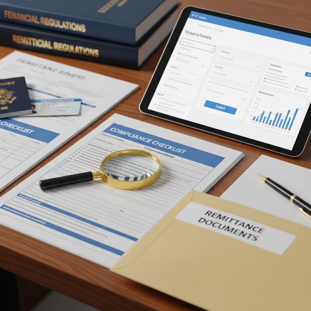 Master remittance transfer compliance with standardized forms, disclosure requirements, and regulatory documentation.