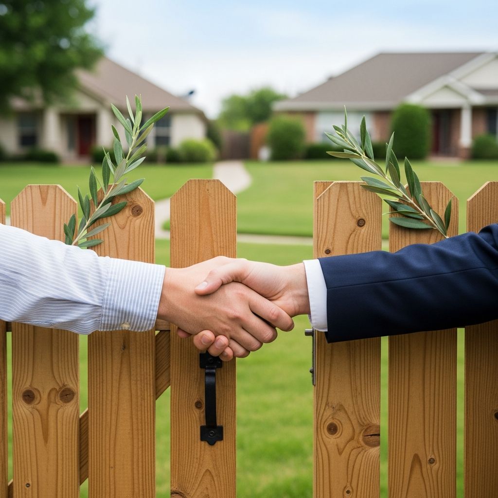 Practical legal and communication strategies to handle fence and boundary disputes with neighbors before they become costly battles.