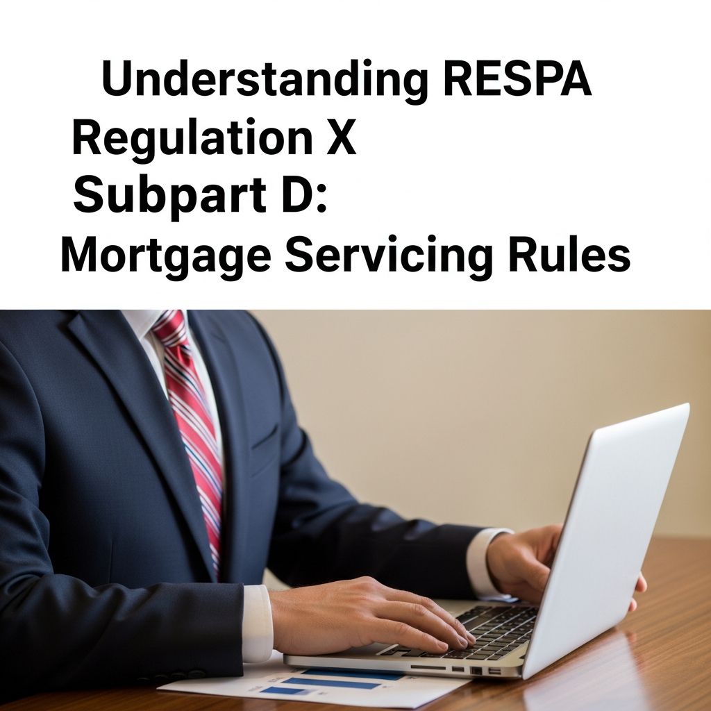 A practical guide to RESPA Regulation X Subpart D, explaining how federal mortgage servicing rules protect homeowners and shape servicer duties.
