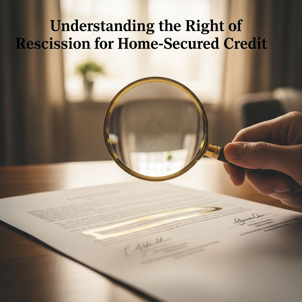 A practical guide to how the right of rescission works for open-end credit secured by your principal home under Regulation Z.