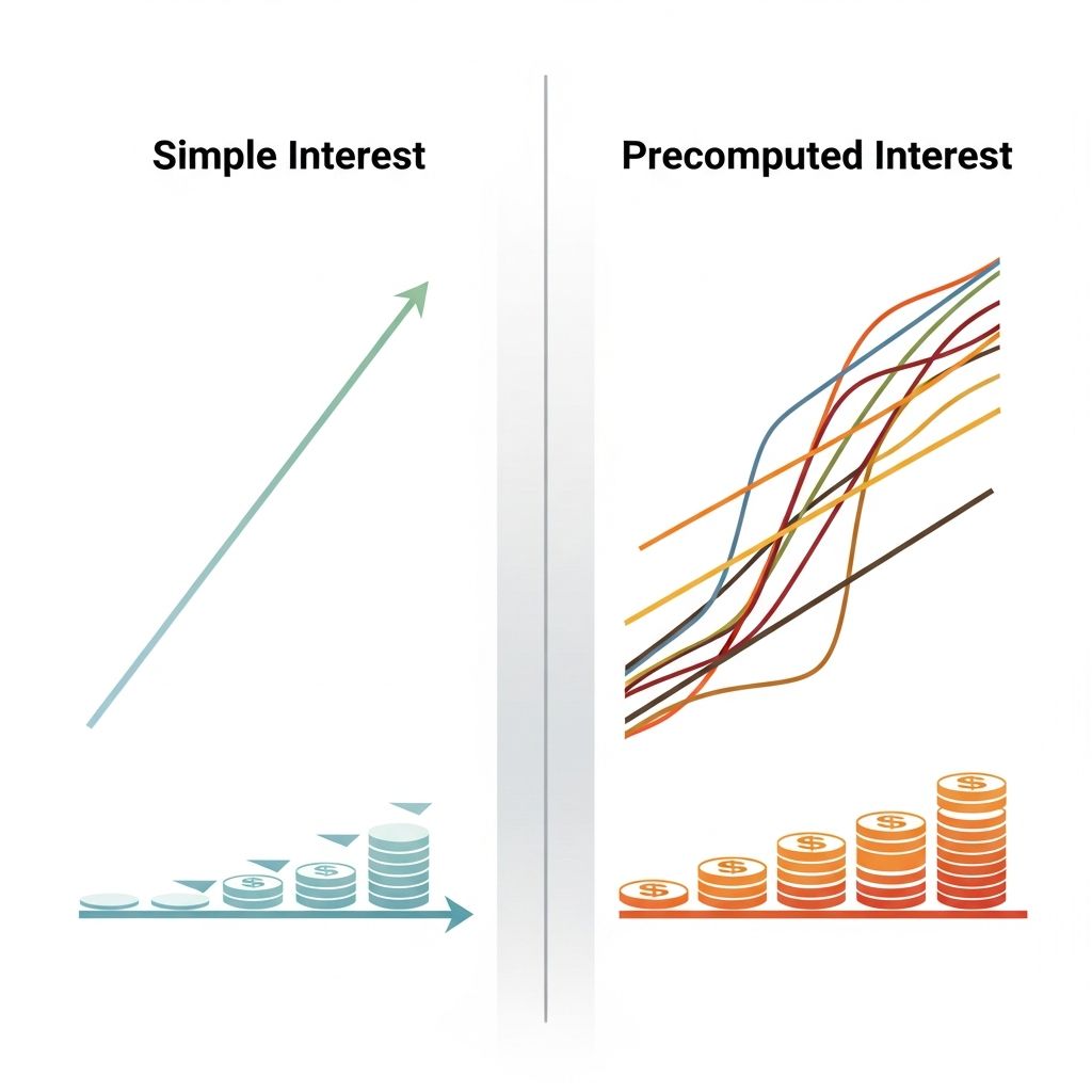 Understand how simple and precomputed interest change your car payments, total costs, and savings when you pay off early.