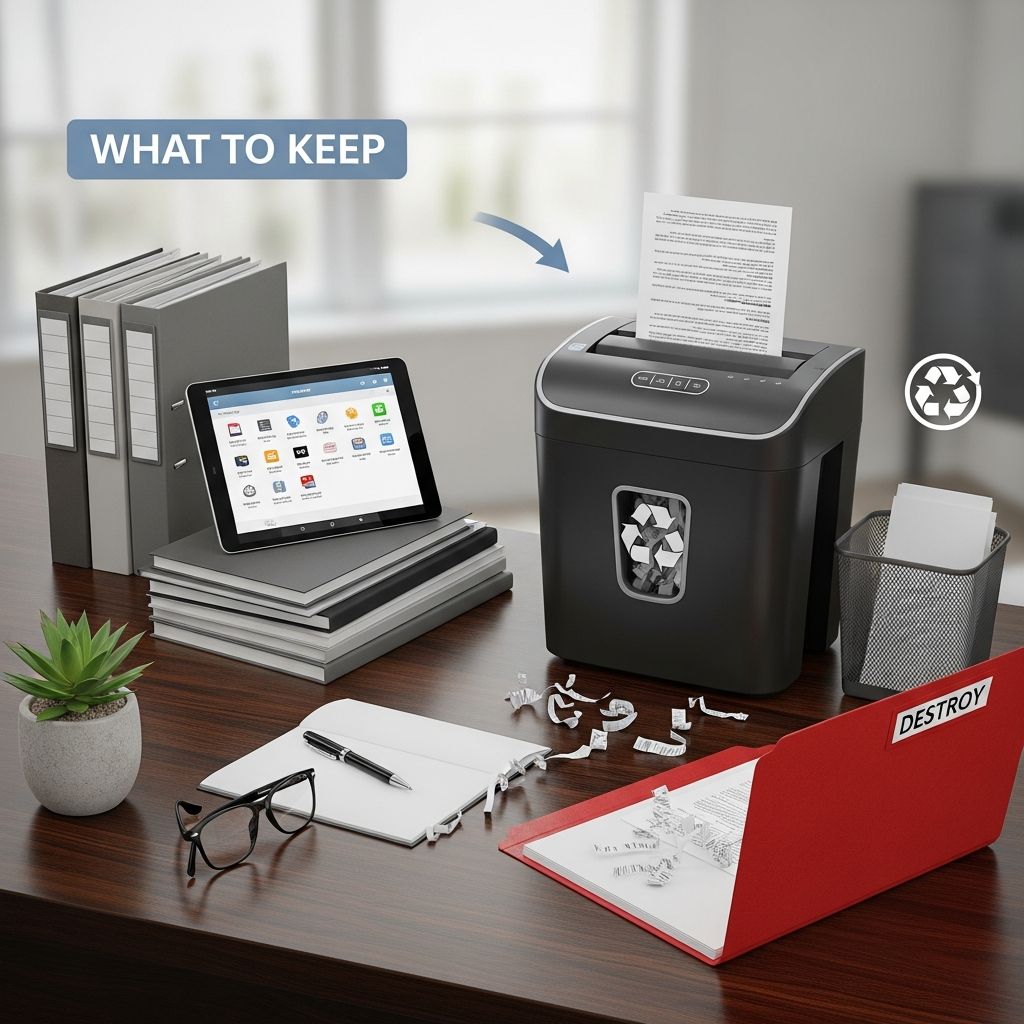 Learn which documents to save, which to shred, and how to protect your identity while clearing paper clutter at home.