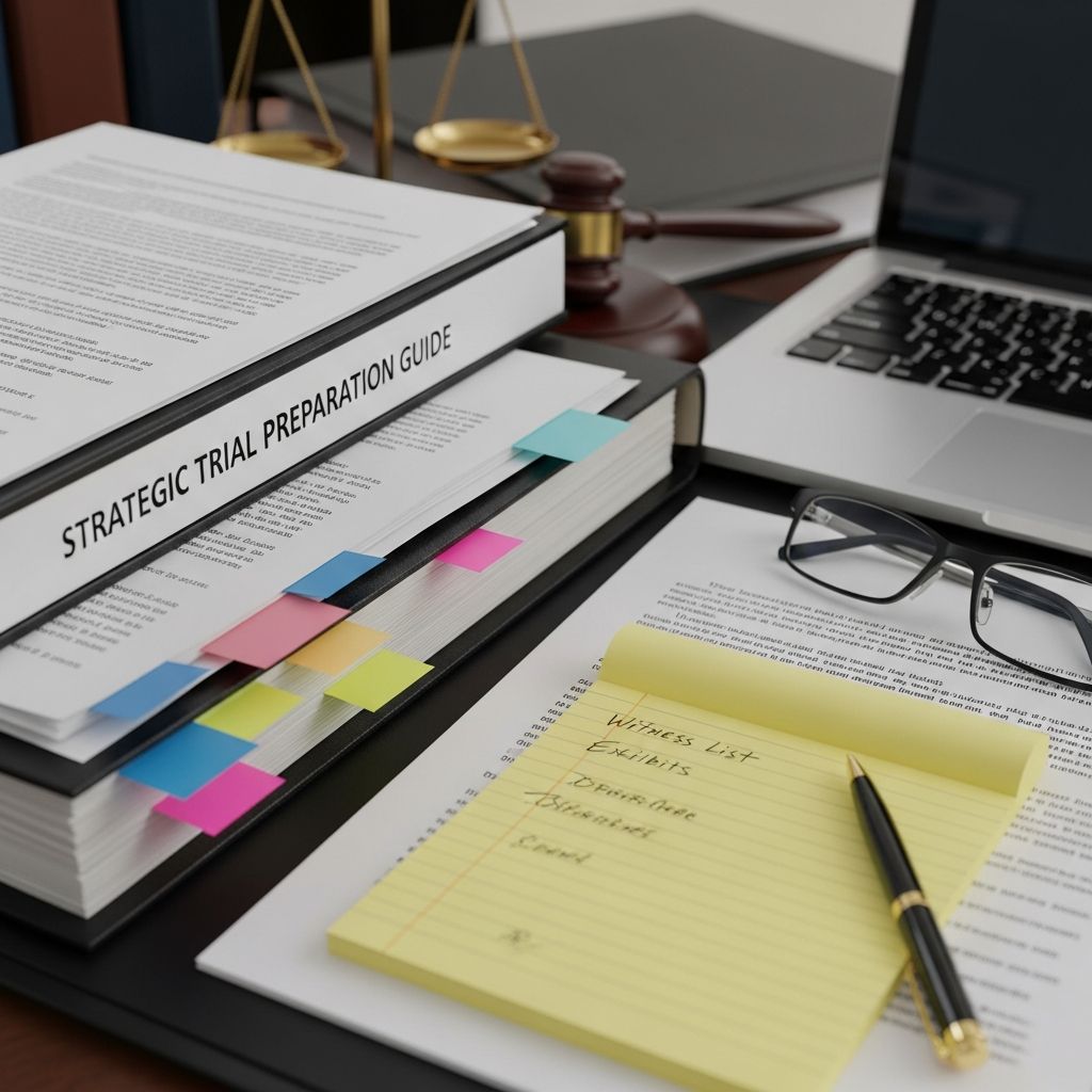 Strategic Trial Preparation Guide for Paralegals A practical, step-by-step framework to help litigation paralegals organize evidence, manage witnesses, and support attorneys at trial.