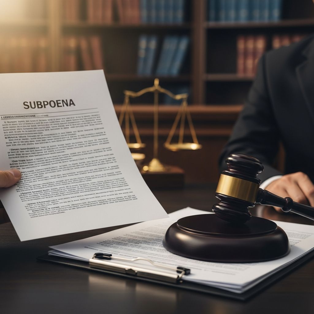 Understand what a subpoena is, what it requires, and how to respond safely and effectively in any legal matter.