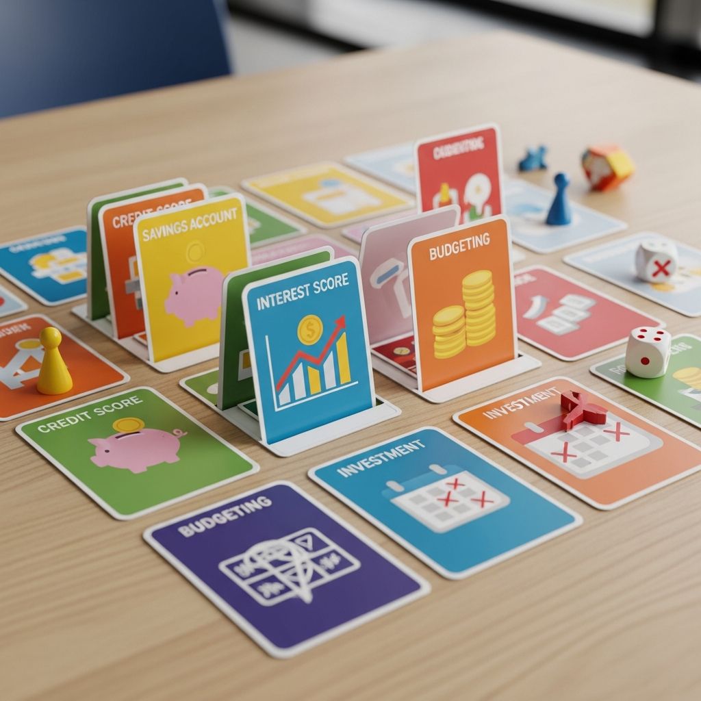 Use a fast-paced banking card game to help students understand real-world financial products, services, and everyday money choices.