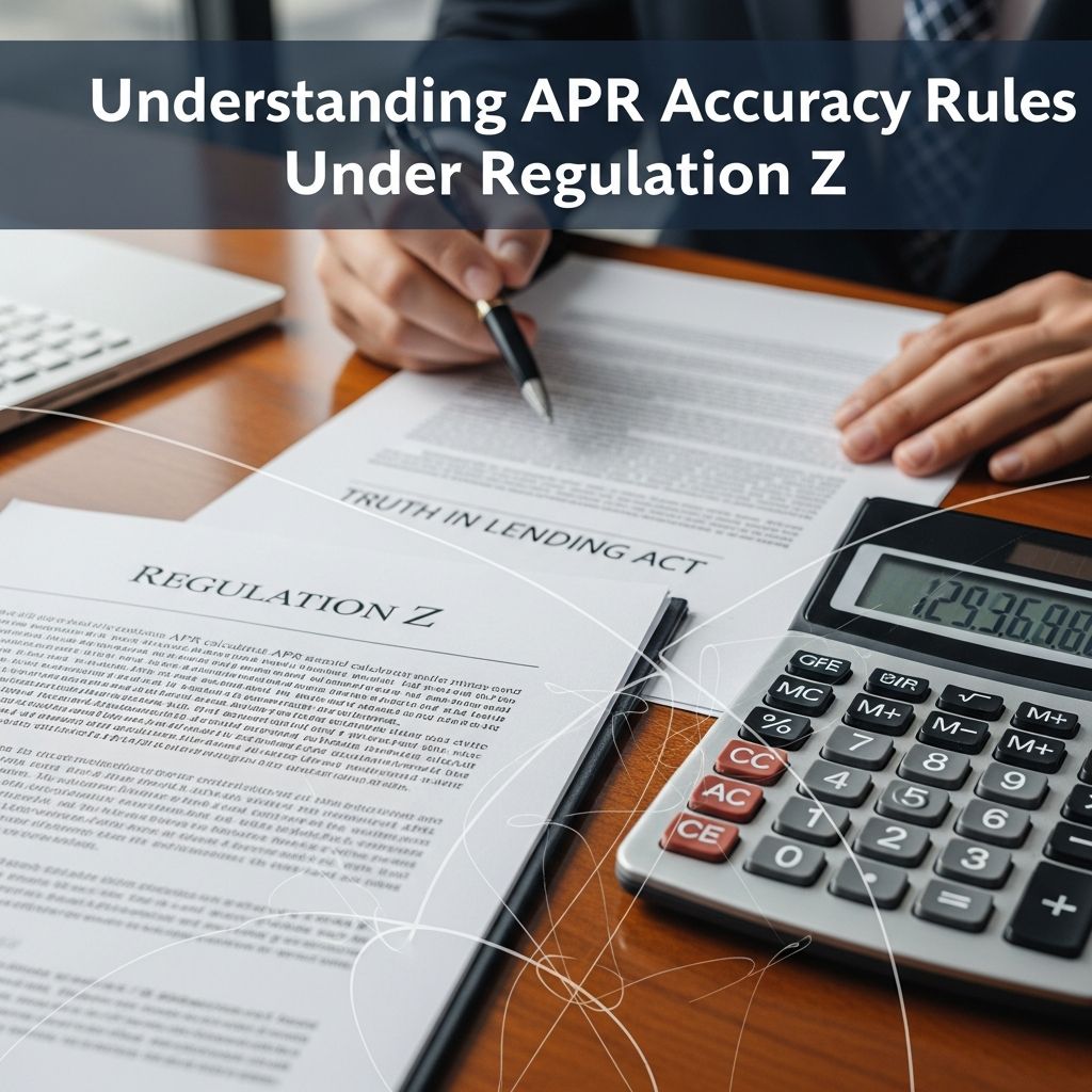 Learn how Regulation Z defines, calculates, and tests the accuracy of the annual percentage rate in closed-end consumer credit.
