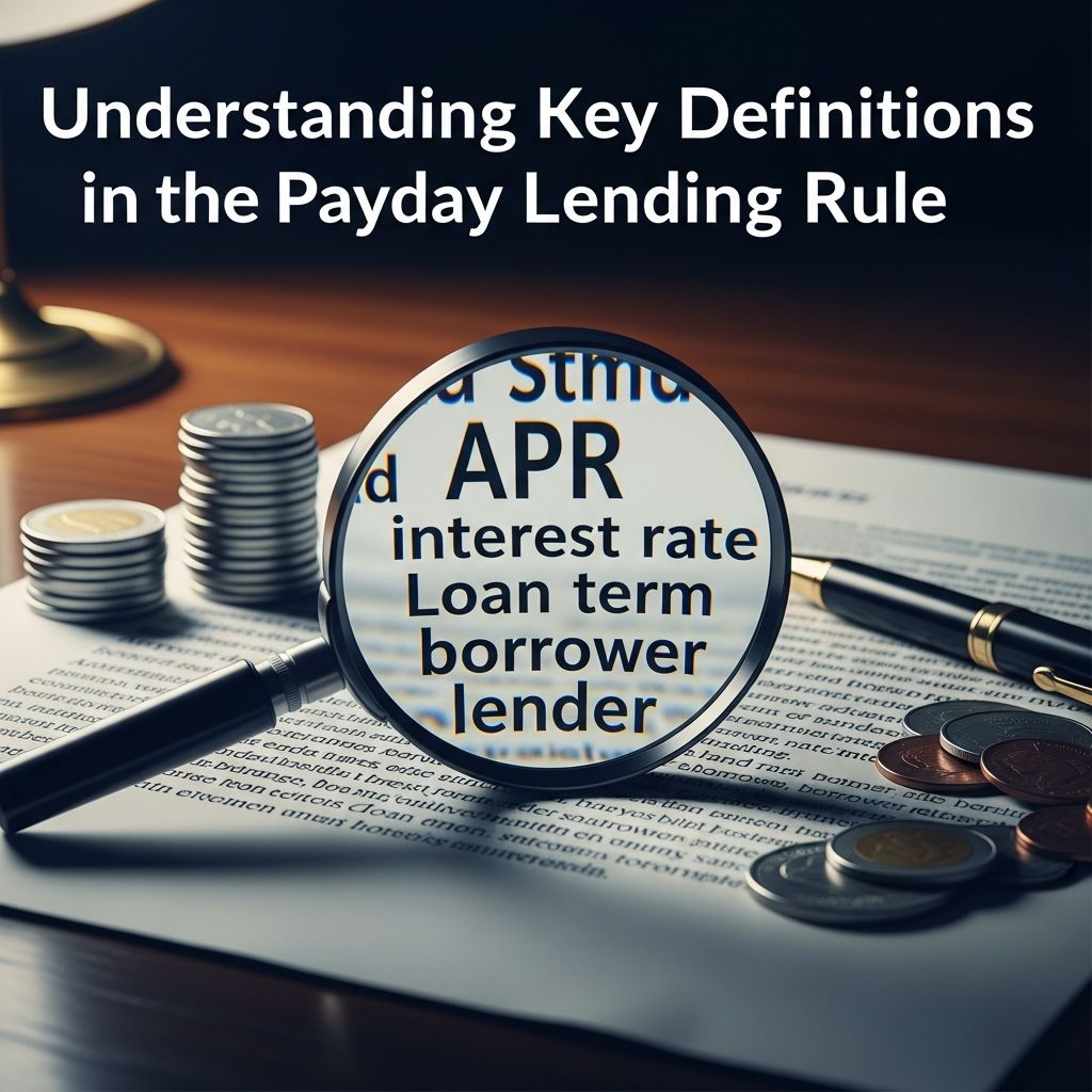 A practical guide to the core definitions that shape federal rules on payday, vehicle title, and high-cost installment loans.