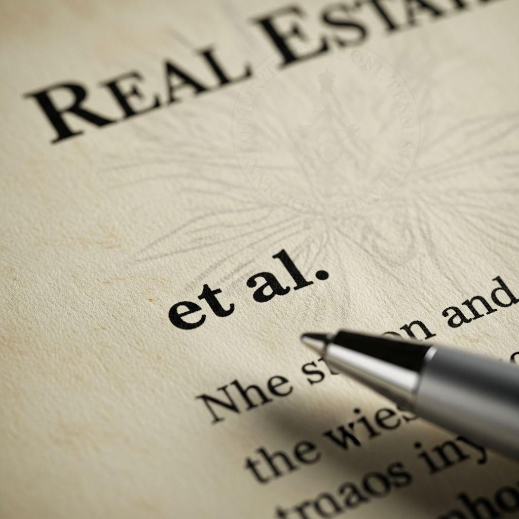Learn what “et al” on property deeds, tax records, and court documents really means and how it can affect ownership and transfers.