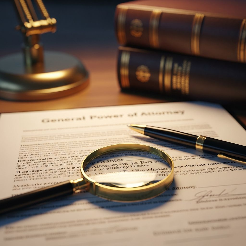 Understanding General Powers of Attorney Learn how a general power of attorney works, what it can do, and how to use it safely to protect your financial and personal affairs.