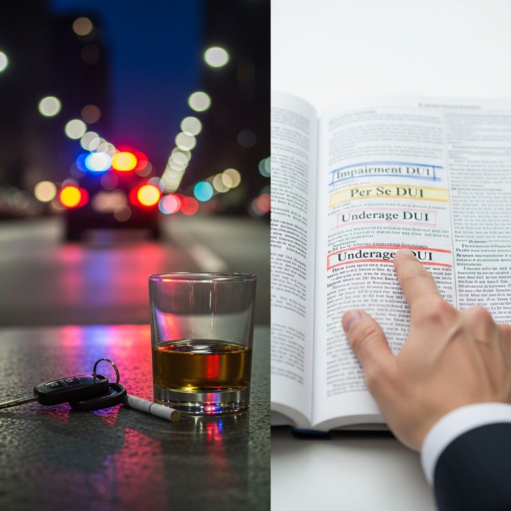 Learn how different DUI and impaired driving charges work, how they differ, and why the specific charge you face can dramatically affect penalties.
