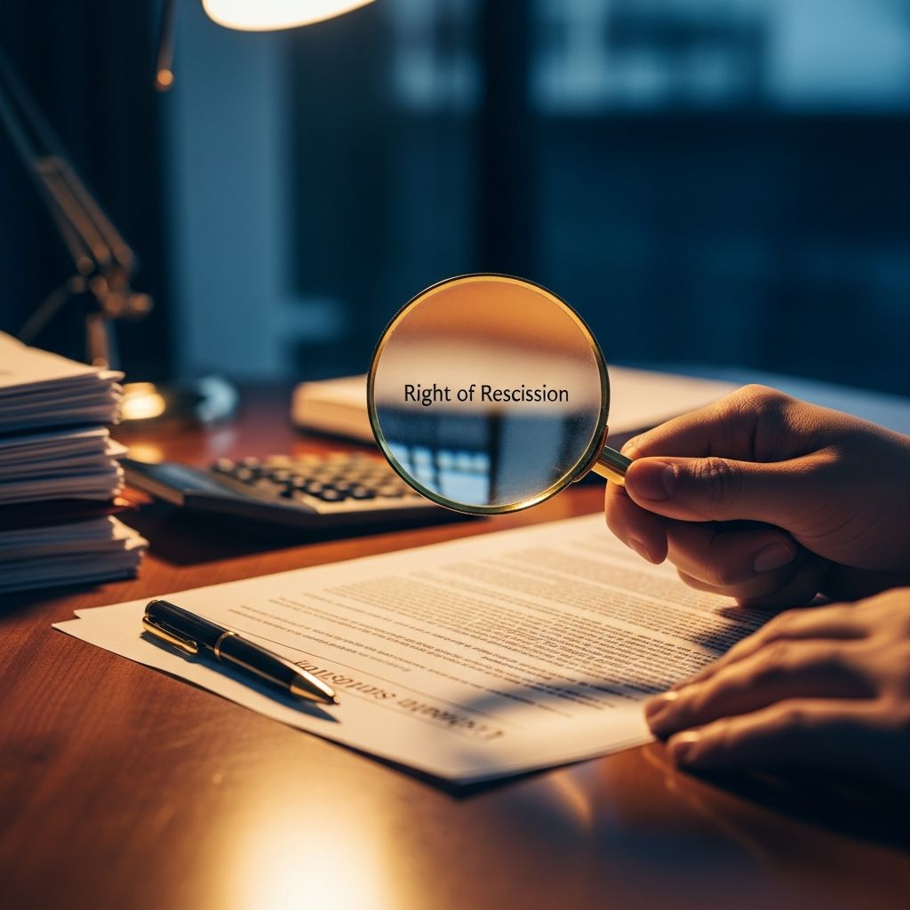 Learn how the right of rescission protects homeowners in refinancing and equity transactions.