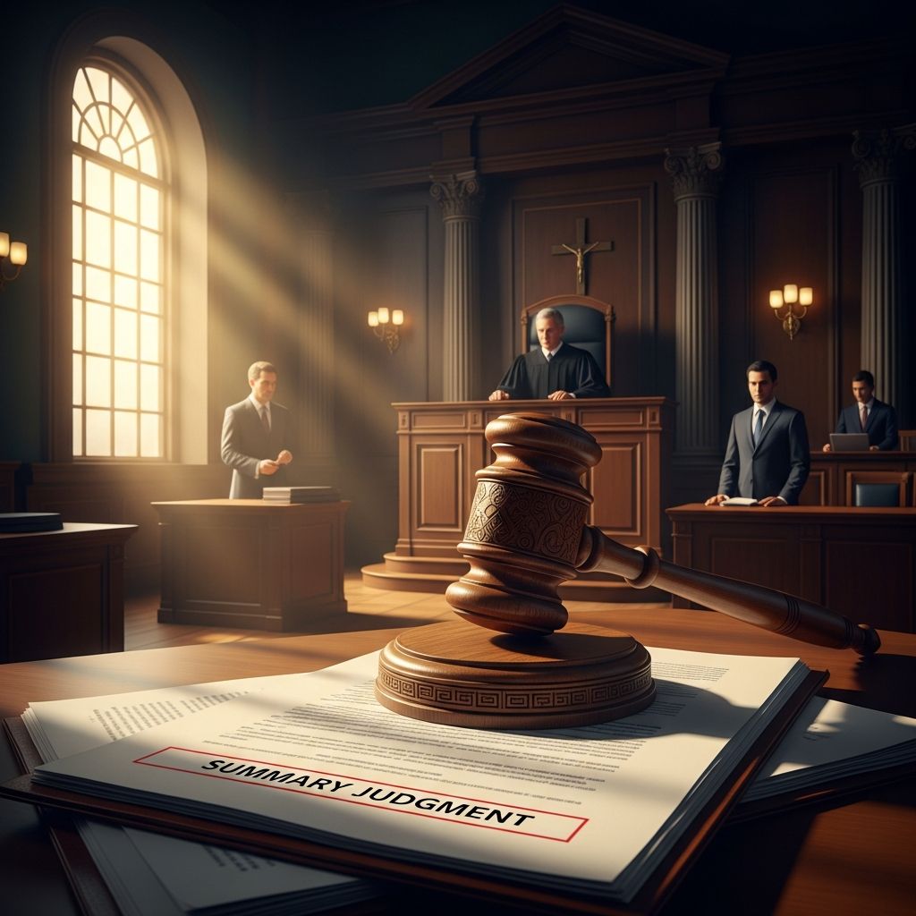 Learn how summary judgment can end a civil lawsuit before trial, the legal standard, process, and what litigants should expect.
