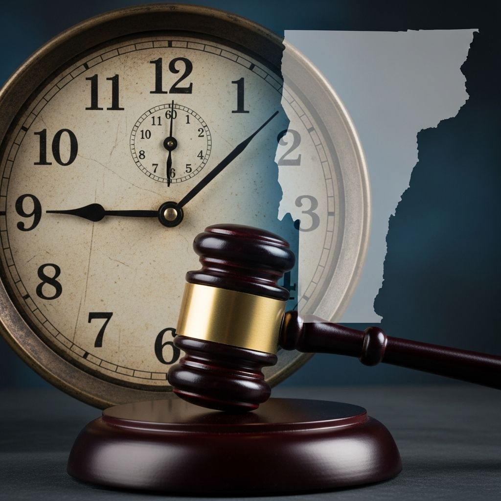 Learn how Vermont’s civil filing deadlines work, including key time limits, tolling rules, and special exceptions.