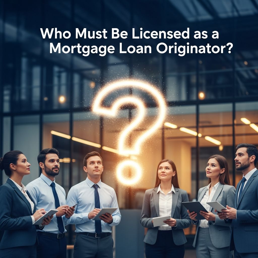 Understand which individuals must hold a state loan originator license and which activities trigger SAFE Act licensing requirements.