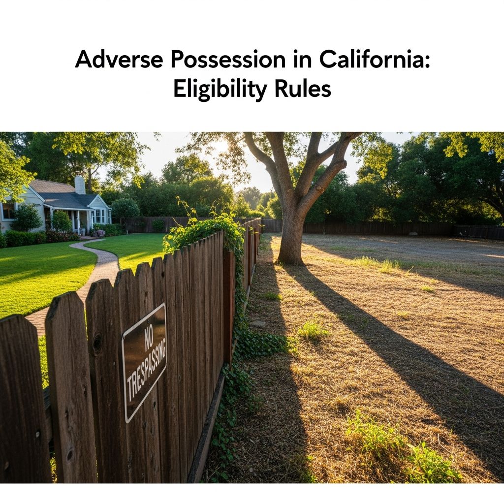 Discover who qualifies for adverse possession claims in California and the strict requirements to legally claim property ownership.