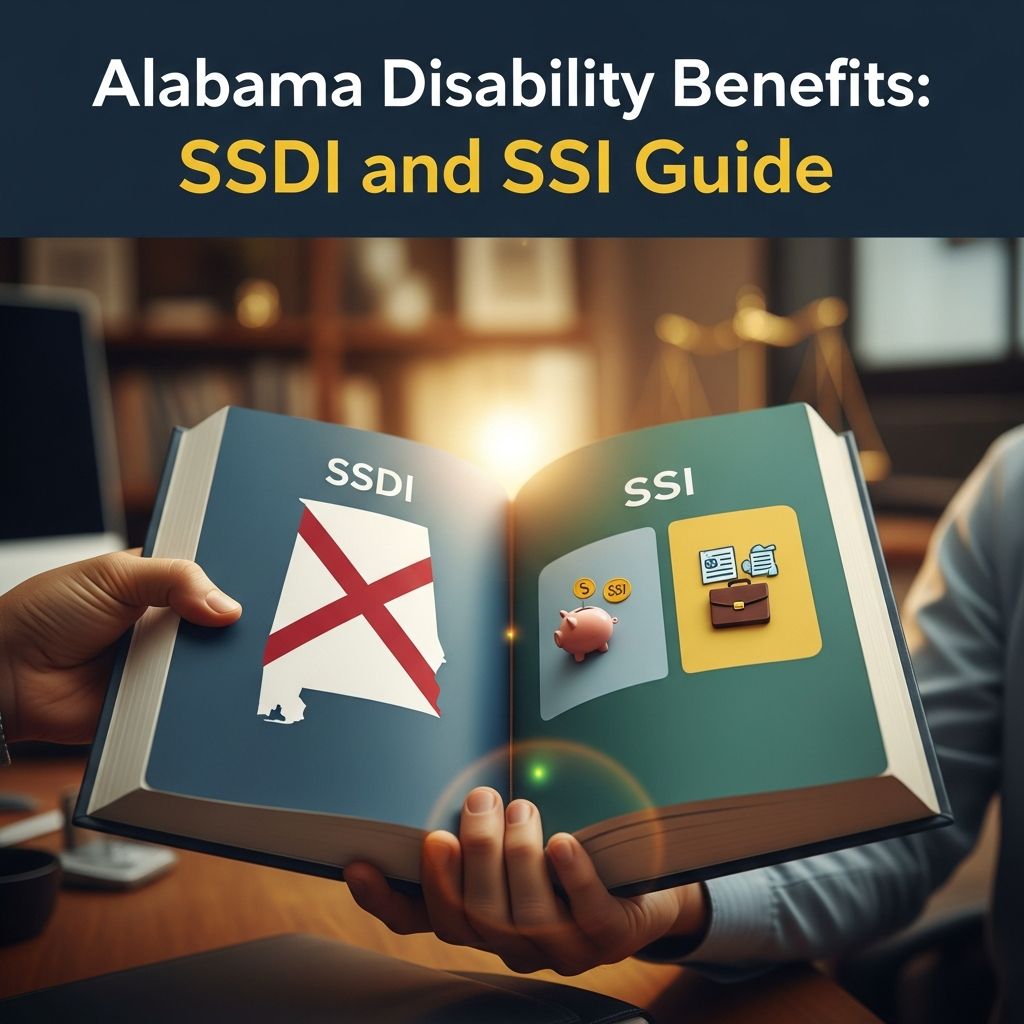 Comprehensive guide to qualifying for, applying for, and receiving SSDI and SSI benefits in Alabama for those unable to work due to disability.