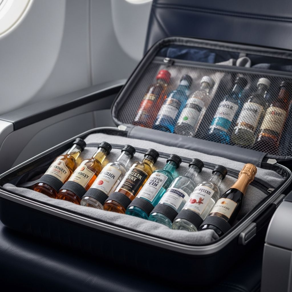 Navigate TSA, FAA, and airline policies for transporting and consuming alcohol on flights without facing fines or bans.