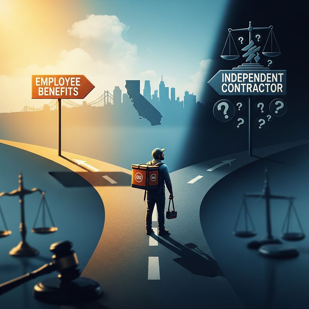 Unraveling California's complex fight over gig worker classification, from early rulings to Prop 22 and ongoing legal battles.