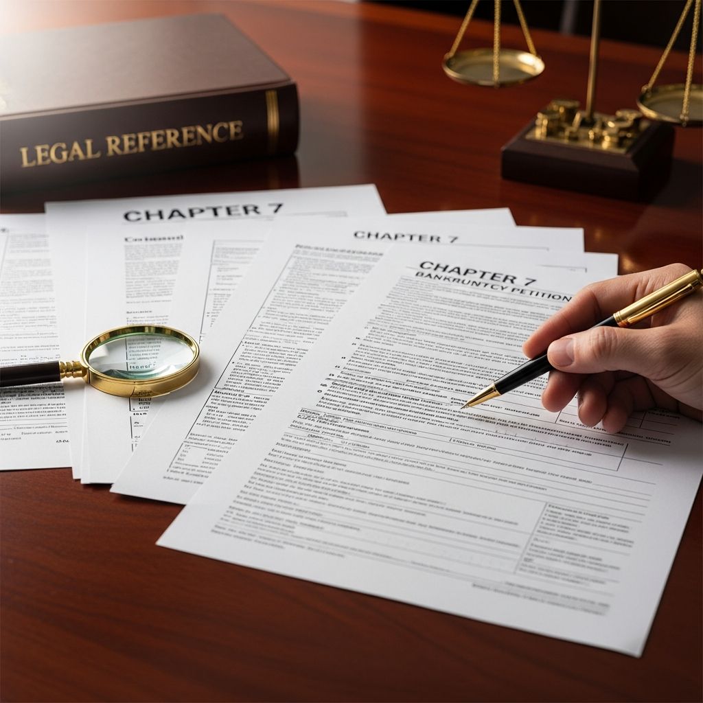 Complete guide to mandatory forms and documents for filing Chapter 7 bankruptcy successfully.
