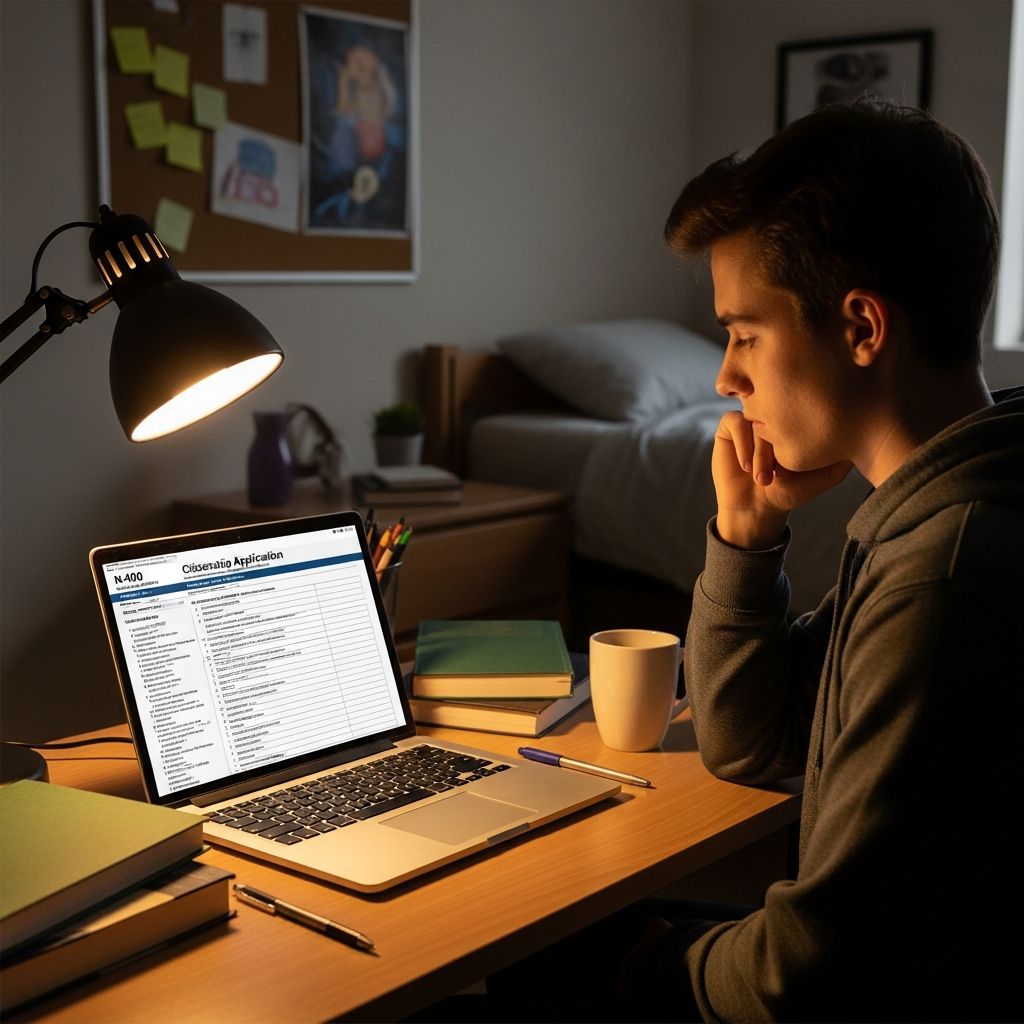 Navigate address reporting for U.S. citizenship applications as a college student with split residences between campus and family homes.