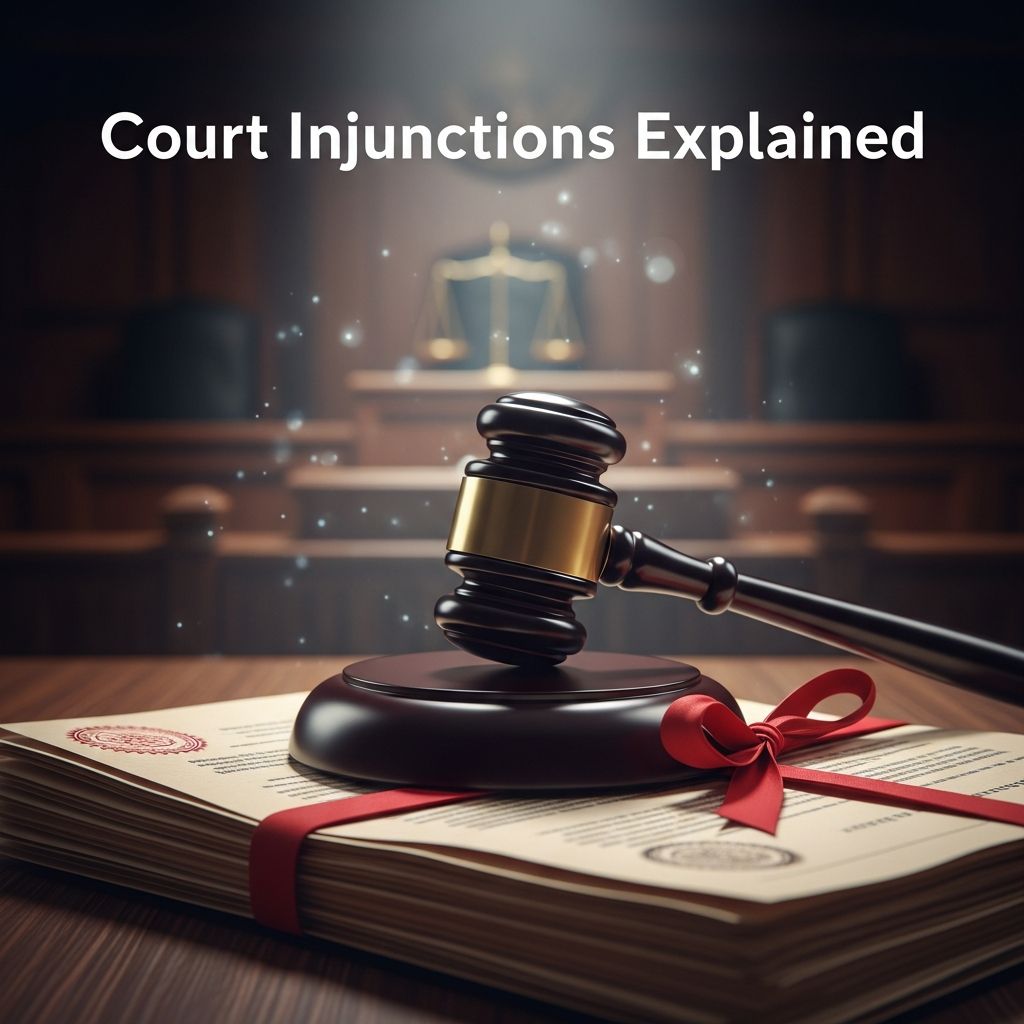 Discover what court injunctions are, their types, when courts grant them, and how they protect rights in legal disputes.