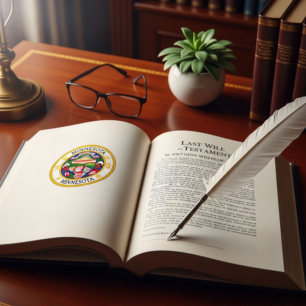 Essential guide to creating, signing, and maintaining a legally binding will in Minnesota for secure estate distribution.