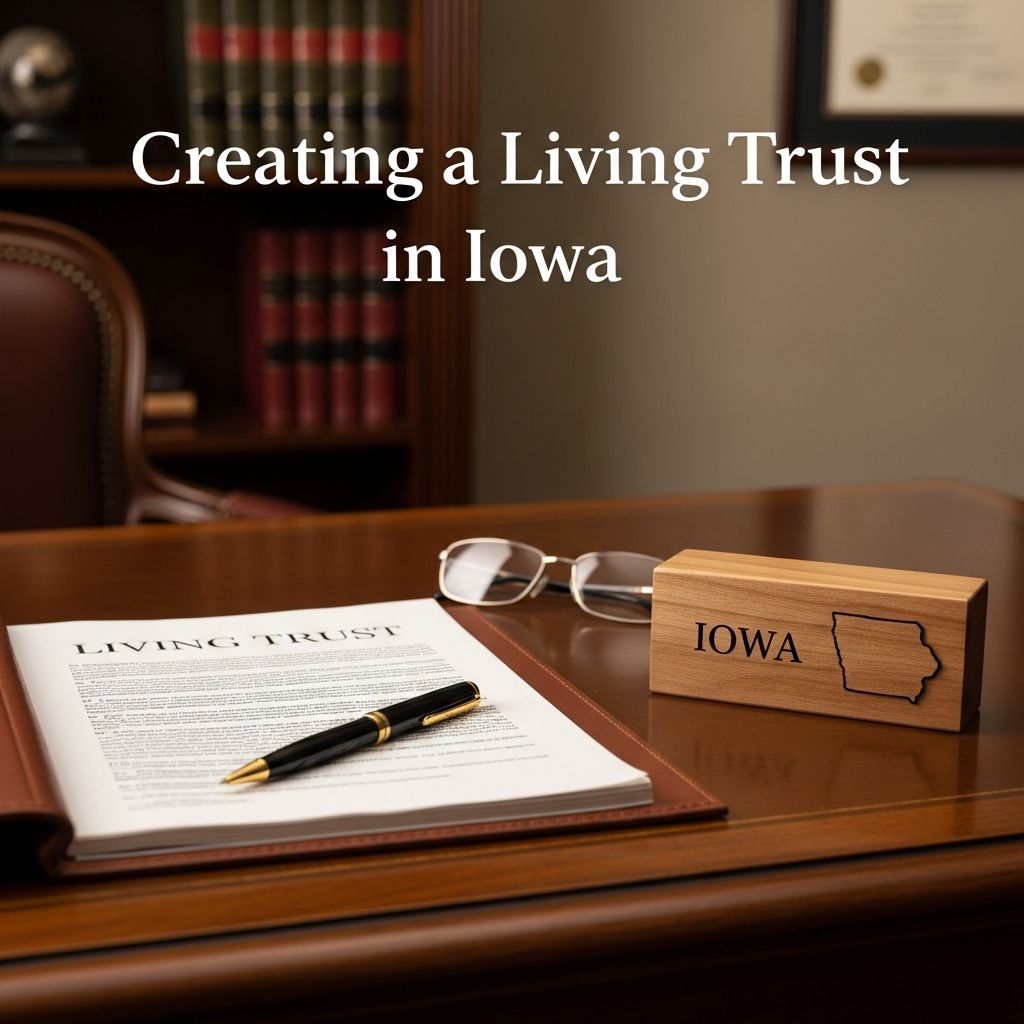 Learn how to establish a living trust in Iowa to bypass probate, protect assets, and ensure smooth inheritance for your loved ones.
