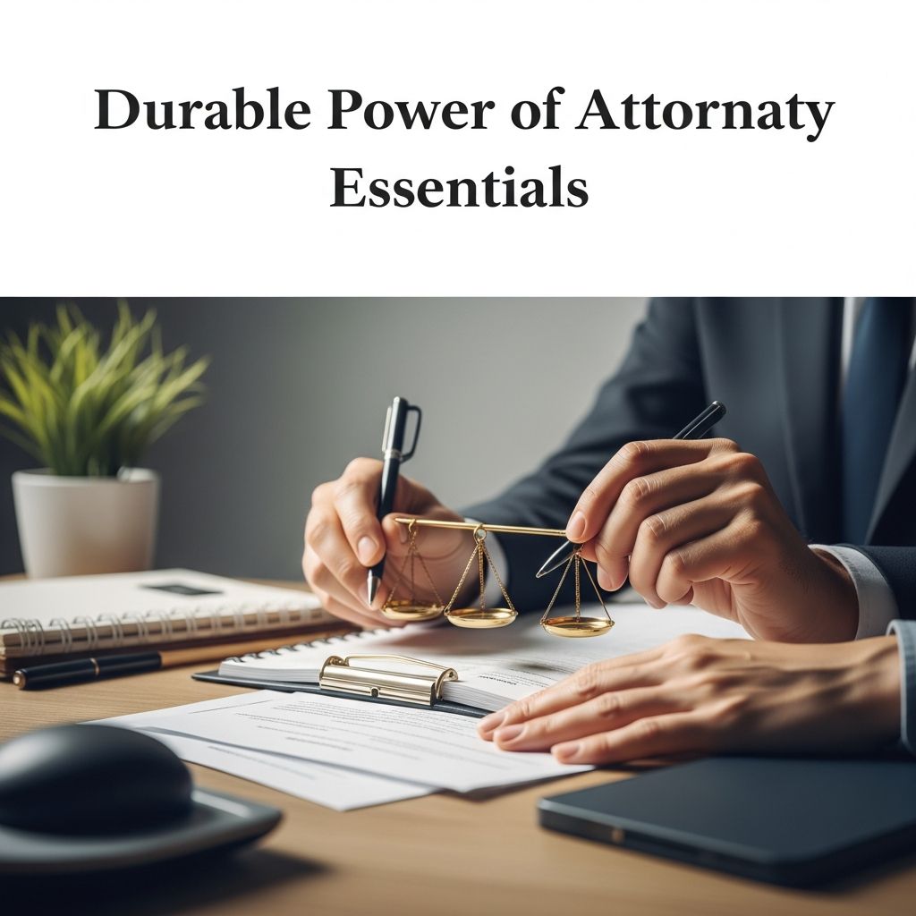 Secure your future with durable powers of attorney for finances and health decisions during incapacity.