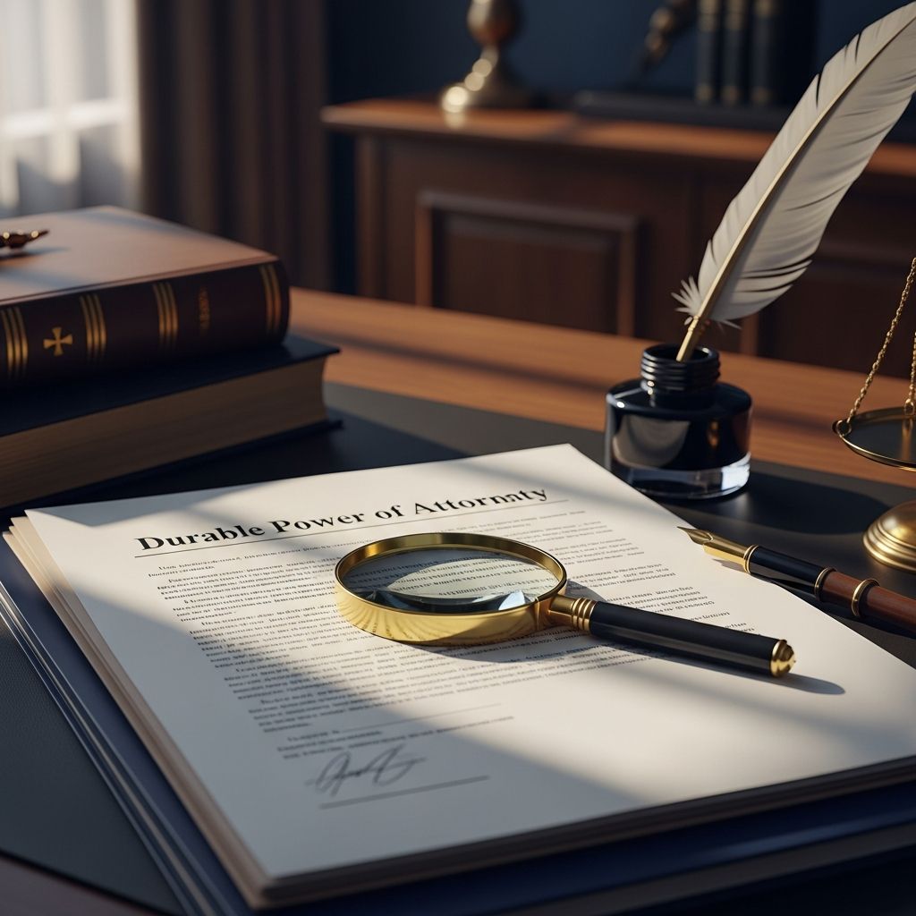 Master the essentials of durable powers of attorney to safeguard your finances and health decisions during incapacity.