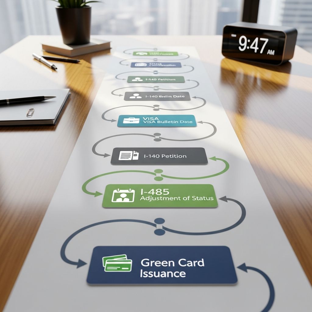 Navigate the employment-based green card process with detailed timelines and requirements.